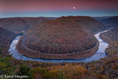 04L-34  MOON RISE JUST AFTER SUNSET, NEW RIVER GORGE, WV  © KENT MASON